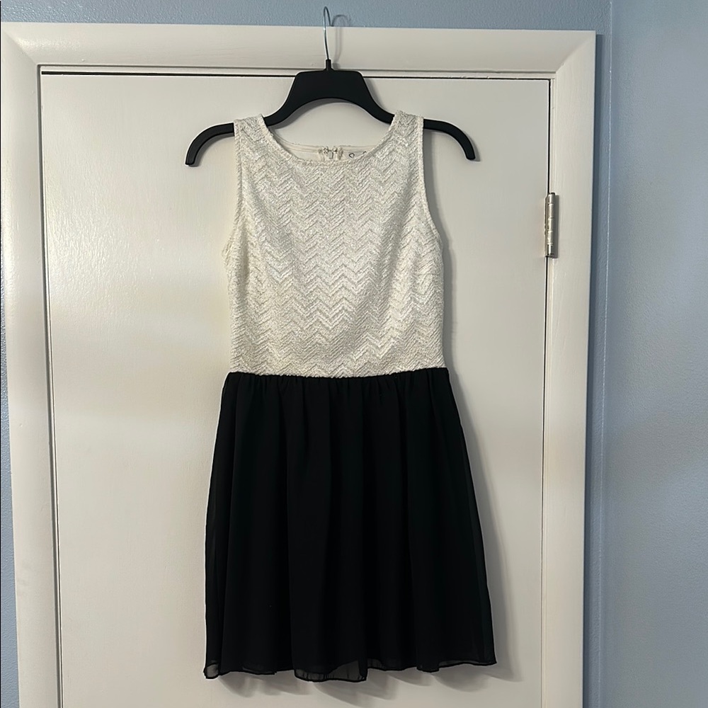Sparkly white and black formal dress